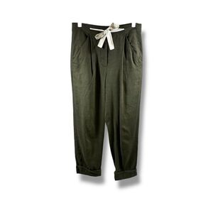 Wilfred Aritzia Allant Crepe Trousers in Olive Green Size 4